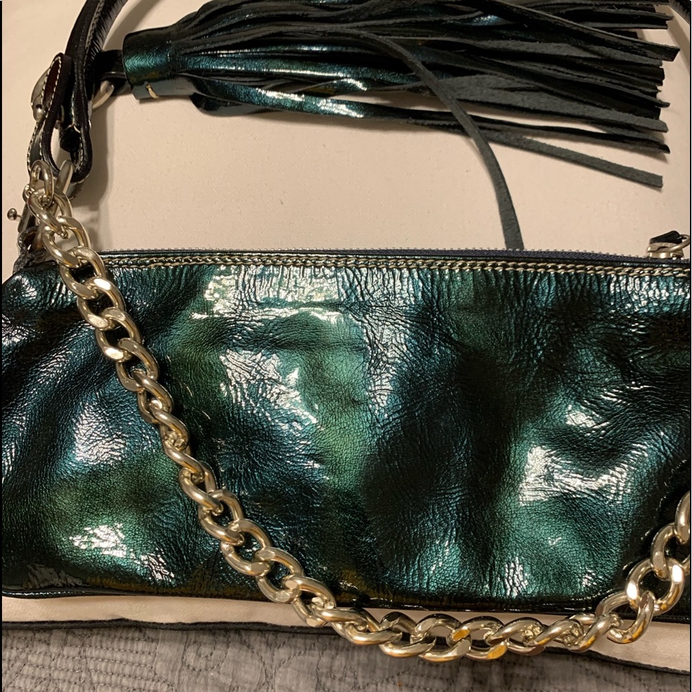 EUC metallic leather handbag